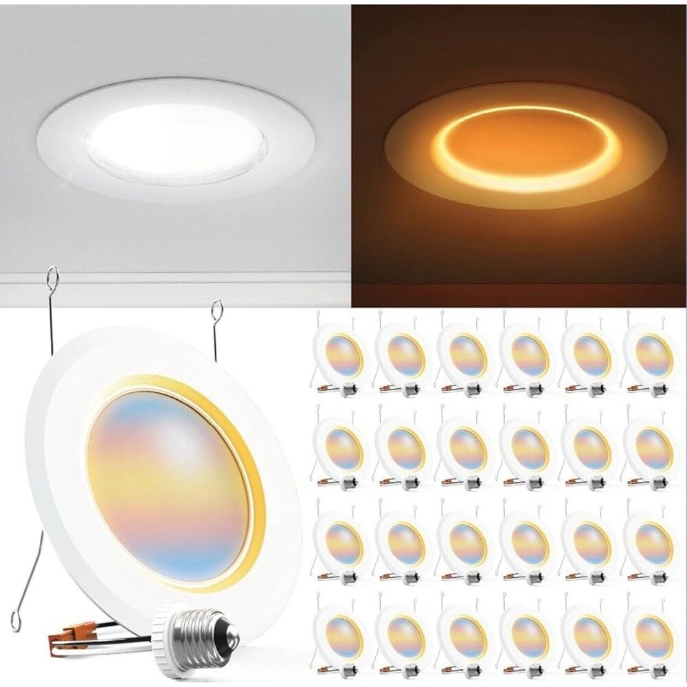 Sunco 5/6” LED Can Lights w/ Night Light 2700K-6000K Dimmable Retrofit,New X24pk